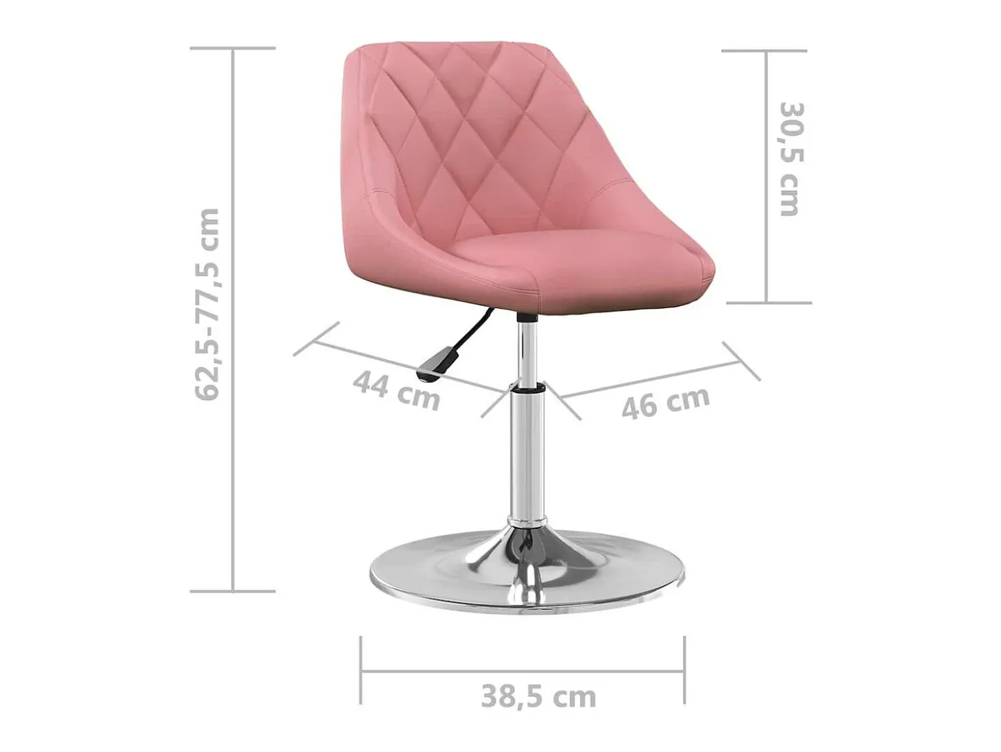 Sillas de comedor giratorias 2 unidades terciopelo rosa