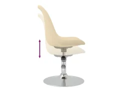 Sillas de comedor giratorias 4 unidades tela crema