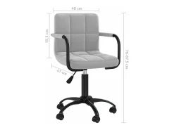 Sillas de comedor giratorias 2 unidades de terciopelo gris claro