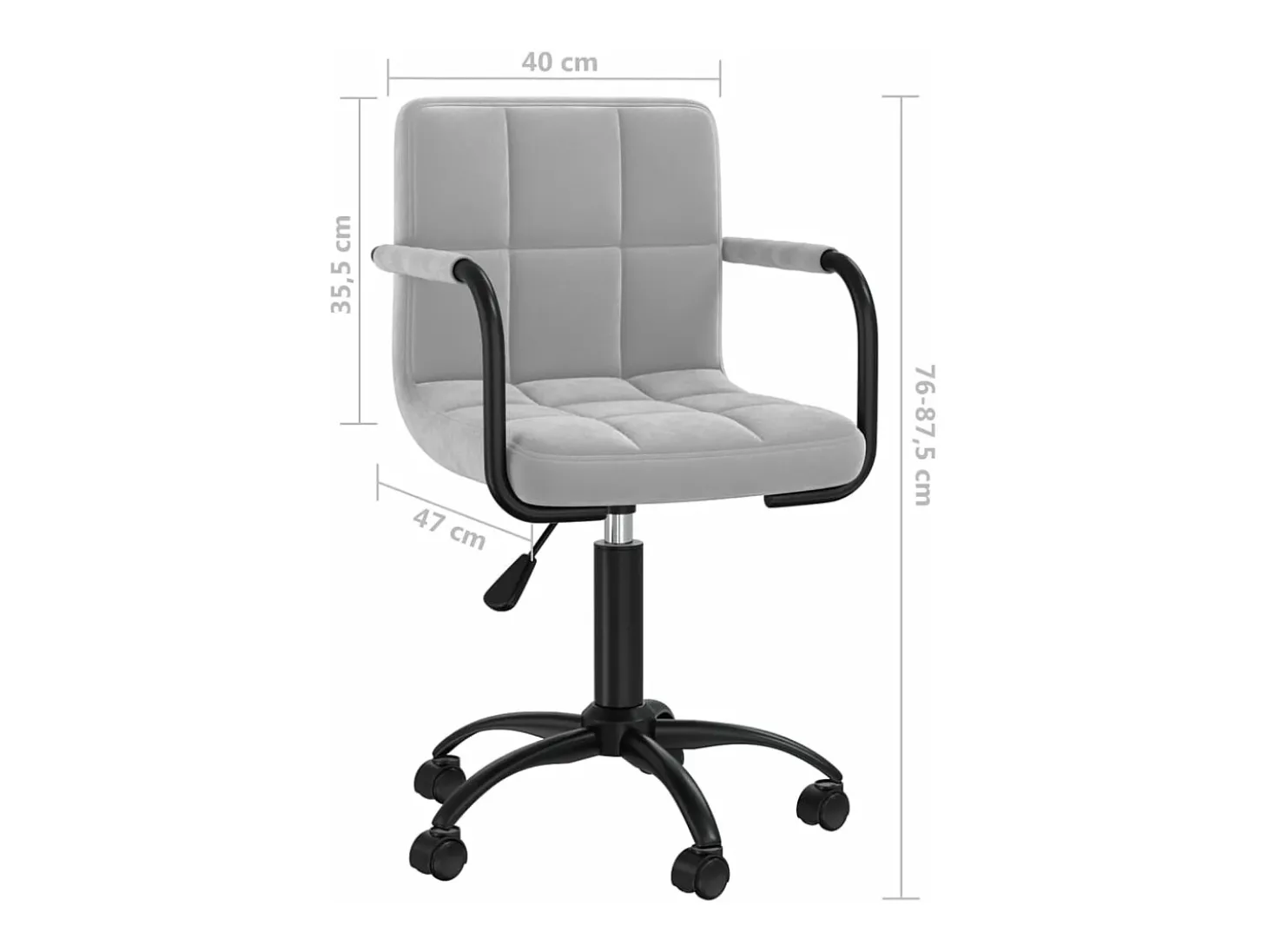 Sillas de comedor giratorias 2 unidades de terciopelo gris claro
