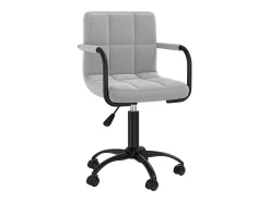 Sillas de comedor giratorias 2 unidades de terciopelo gris claro