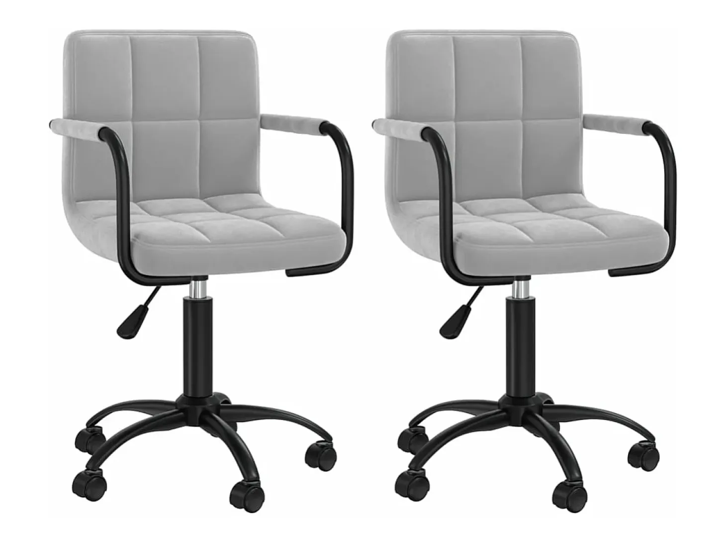Sillas de comedor giratorias 2 unidades de terciopelo gris claro
