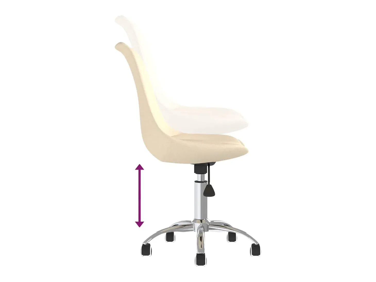 Sillas de comedor giratorias 2 unidades tela color crema