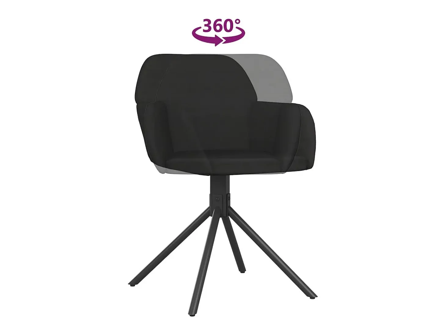 Sillas de comedor giratorias 2 uds terciopelo negro