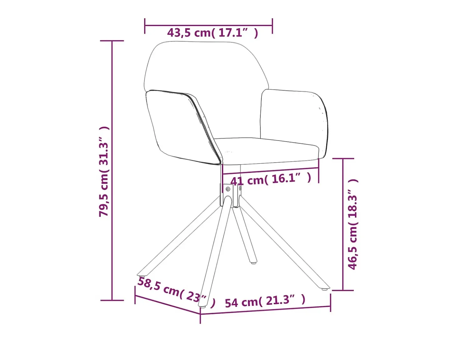 Sillas de comedor giratorias 2 uds terciopelo negro