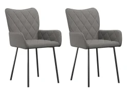 Sillas de comedor giratorias 2 unidades tela gris claro