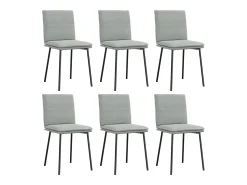 Sillas de comedor giratorias 6 unidades terciopelo gris claro