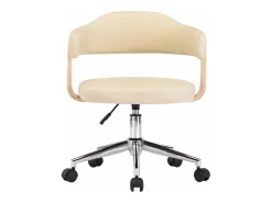 Sillas de comedor giratorias 2 unidades cuero sintético color crema
