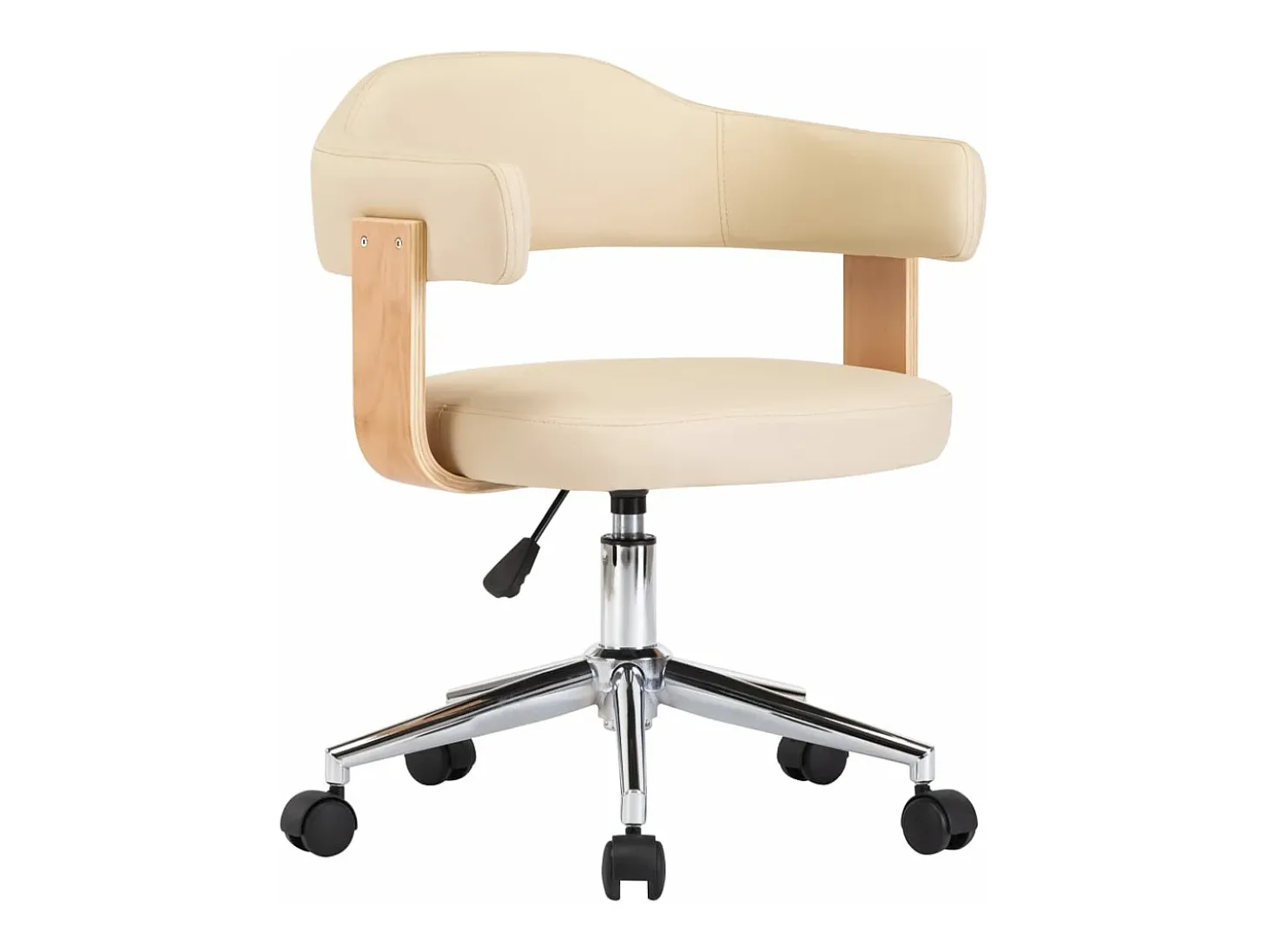 Sillas de comedor giratorias 2 unidades cuero sintético color crema