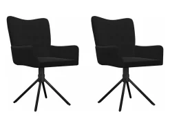 Sillas de comedor giratorias 2 unidades terciopelo negro