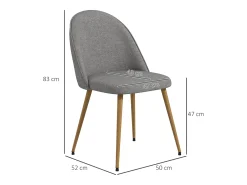 Sillas de comedor gris 50x52x83 cm HOMCOM