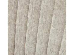 Sillas de comedor, juego de dos, tapizadas en tela con acolchado mullido, patas curvadas de madera maciza, lino, beige claro
