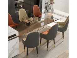 Sillas de comedor juego de 2 sillas de cocina cómodas sillones de mesa de comedor en cuero 52x49x90cm