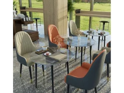 Sillas de comedor juego de 2 sillas de cocina cómodas sillones de mesa de comedor en cuero 52x49x90cm