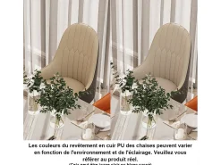 Sillas de comedor juego de 2 sillas de cocina cómodas sillones de mesa de comedor en cuero 52x49x90cm