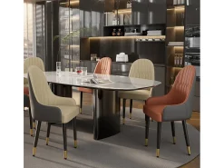 Sillas de comedor juego de 2 sillas de cocina cómodas sillones de mesa de comedor en cuero 52x49x90cm