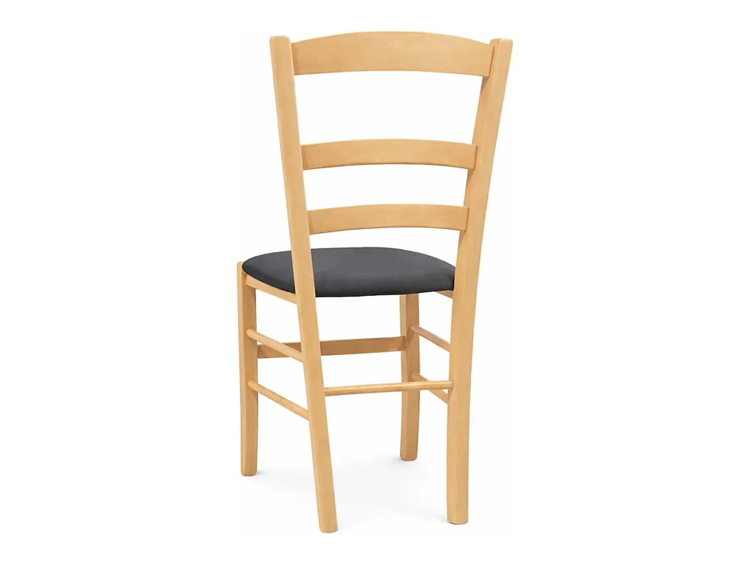 Sillas de comedor Paesana de madera natural con asiento tapizado en antracita