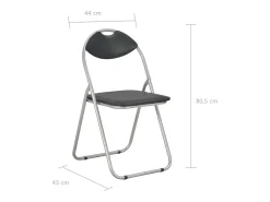 Sillas de comedor plegables 2 unidades cuero sintético negro