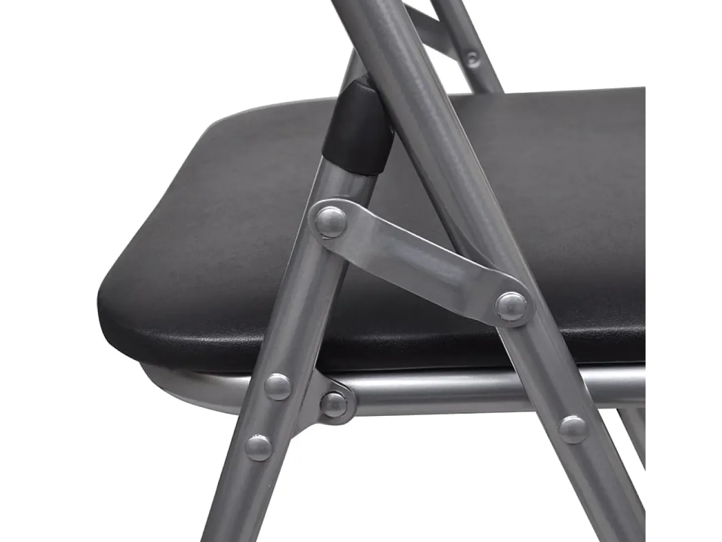 Sillas de comedor plegables 2 uds cuero sintético y acero negro