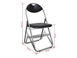 Sillas de comedor plegables 2 uds cuero sintético y acero negro