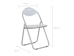 Sillas de comedor plegables 2 unidades cuero sintético blanco