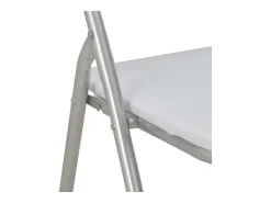 Sillas de comedor plegables 2 unidades cuero sintético blanco