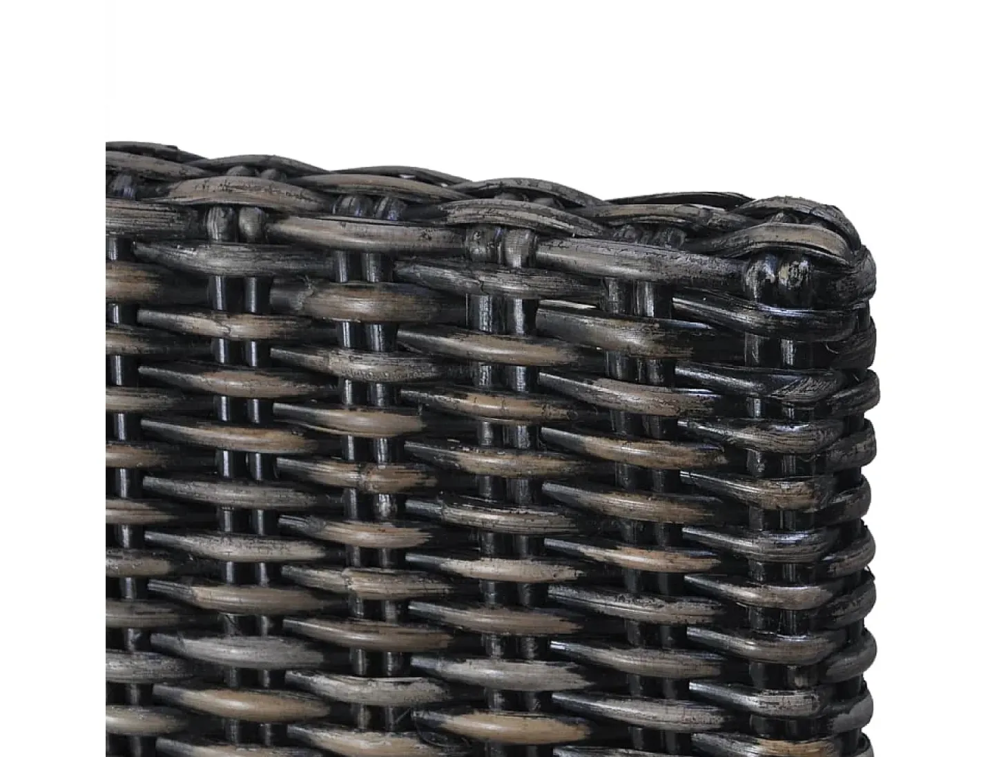 Sillas de comedor ratán Kubu y madera mango negro 2 unidades