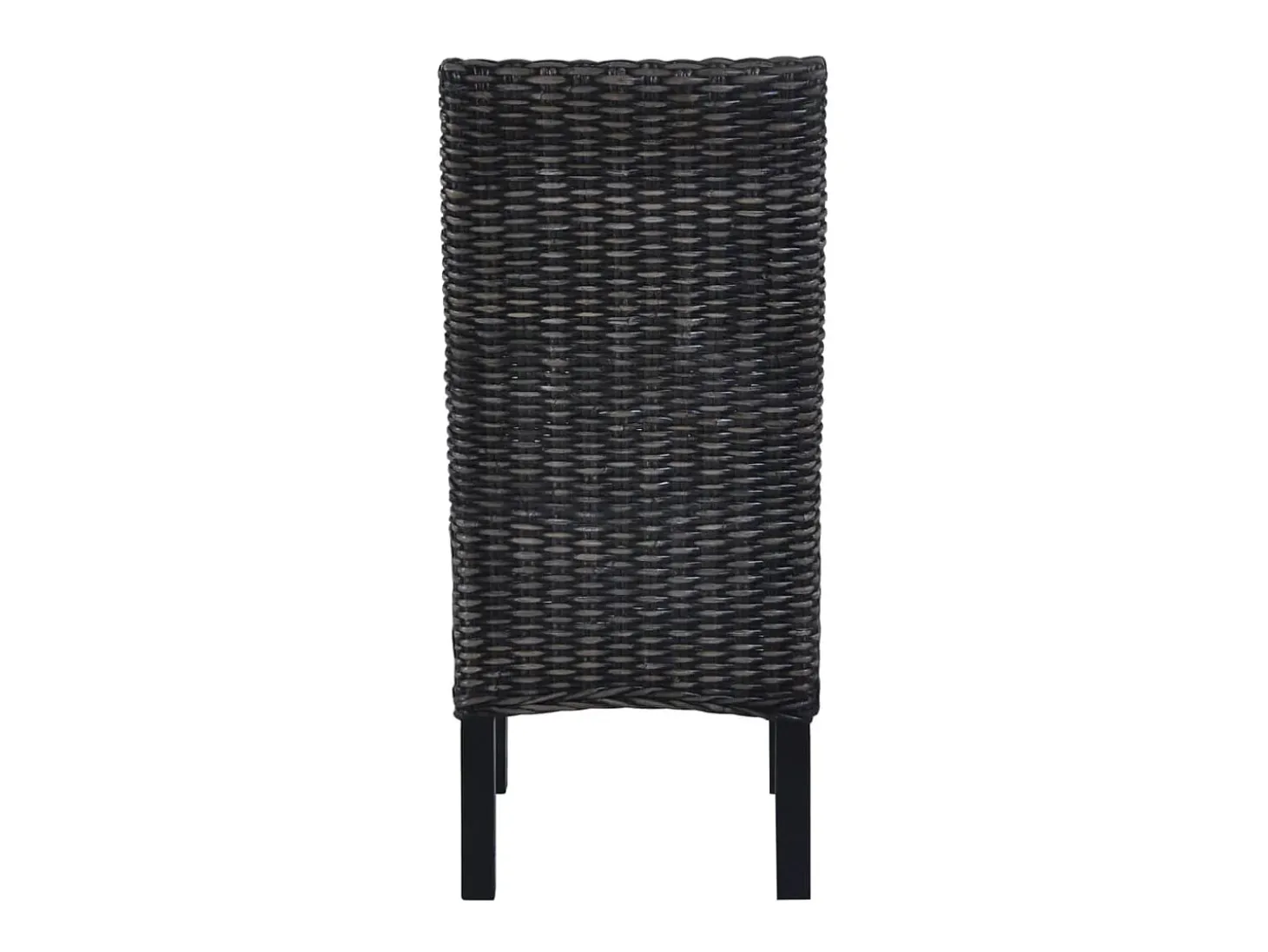 Sillas de comedor ratán Kubu y madera mango negro 2 unidades