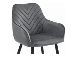 Sillas de comedor Valora WAAV – Terciopelo gris oscuro con patas negras x 2