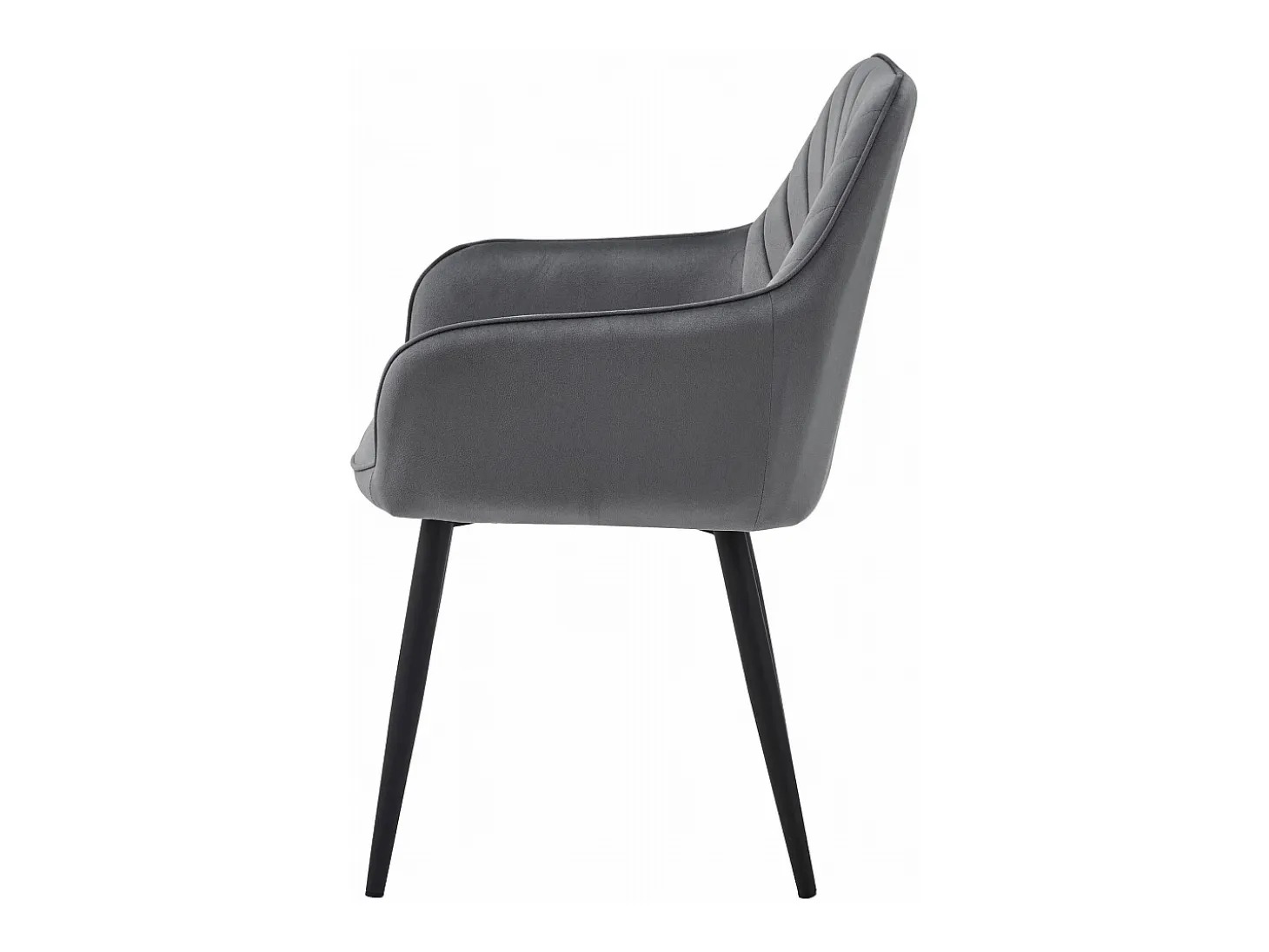Sillas de comedor Valora WAAV – Terciopelo gris oscuro con patas negras x 2