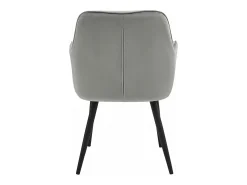 Sillas de comedor Valora LUKK – Terciopelo gris plateado con patas negras x 2