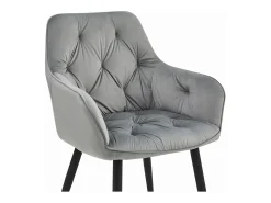 Sillas de comedor Valora LUKK – Terciopelo gris plateado con patas negras x 2