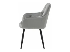 Sillas de comedor Valora LUKK – Terciopelo gris plateado con patas negras x 2