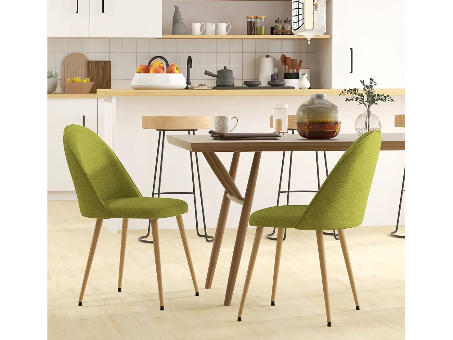 Sillas de comedor verde 50x52x83 cm HOMCOM