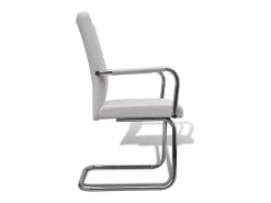 Sillas de comedor voladizas 2 unidades cuero sintético blanco