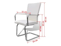 Sillas de comedor voladizas 2 unidades cuero sintético blanco