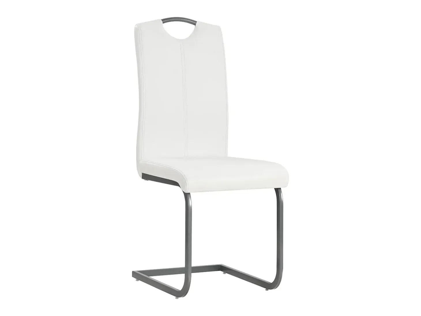 Sillas de comedor voladizas 2 unidades cuero sintético blanco