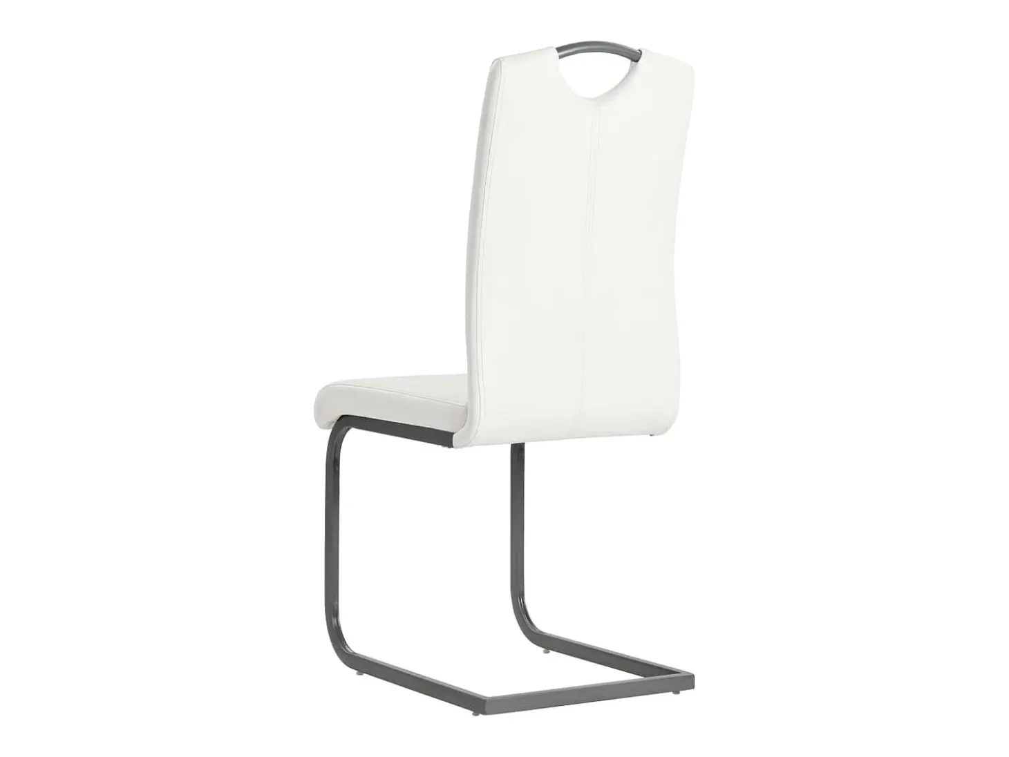 Sillas de comedor voladizas 2 unidades cuero sintético blanco