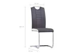 Sillas de comedor voladizas 2 unidades cuero sintético gris