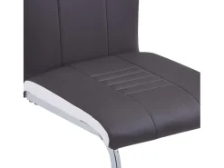 Sillas de comedor voladizas 2 unidades cuero sintético gris