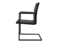 Sillas de comedor voladizas 4 unidades cuero sintético negro