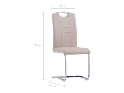 Sillas de comedor voladizas 2 uds cuero sintético capuchino