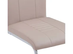 Sillas de comedor voladizas 2 uds cuero sintético capuchino