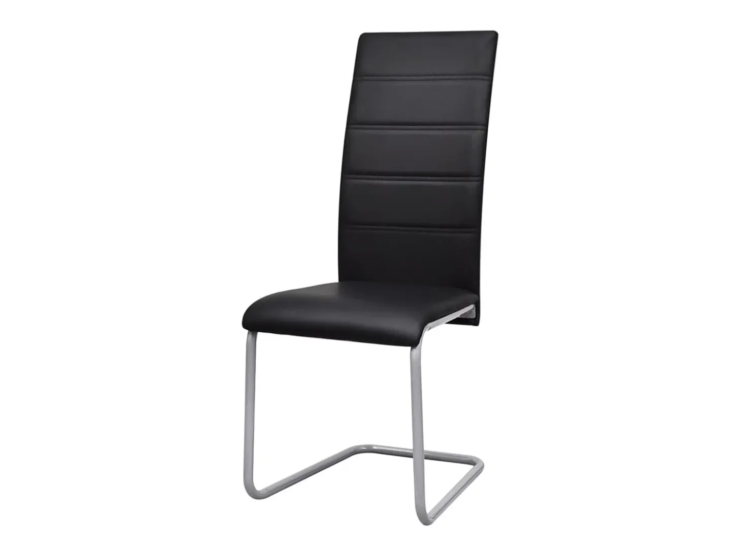 Sillas de comedor voladizas 2 unidades cuero sintético negro ES132450