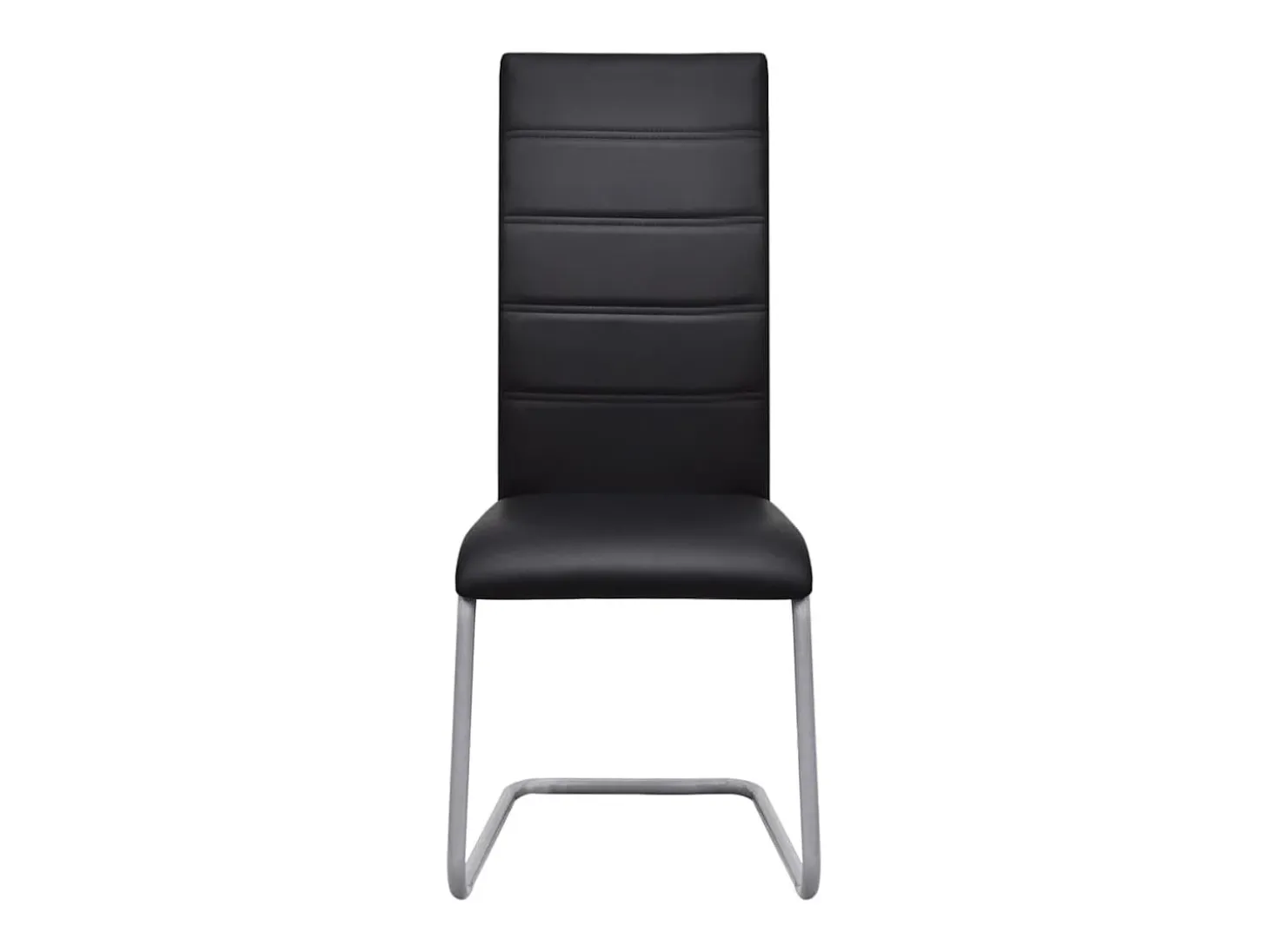 Sillas de comedor voladizas 2 unidades cuero sintético negro ES132450