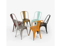 sillas de diseño industrial de metal shabby chic vintage estilo steel old - Bronze