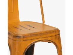 sillas de diseño industrial de metal shabby chic vintage estilo steel old - Naranja