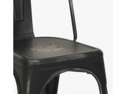 sillas de diseño industrial de metal shabby chic vintage estilo steel old - Negro