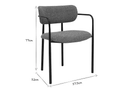 Sillas de tela texturizada color topo y metal negro (juego de 2) SWIFT