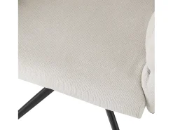 Sillas de terciopelo de lujo (6 piezas), giratorias 360°, de metal dorado, beige (45 x 44 x 77,5 cm)